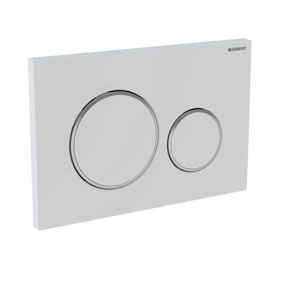 Placca di comando scarico SIGMA 20 bianca cromata per cassetta Geberit 115.882.KJ.1