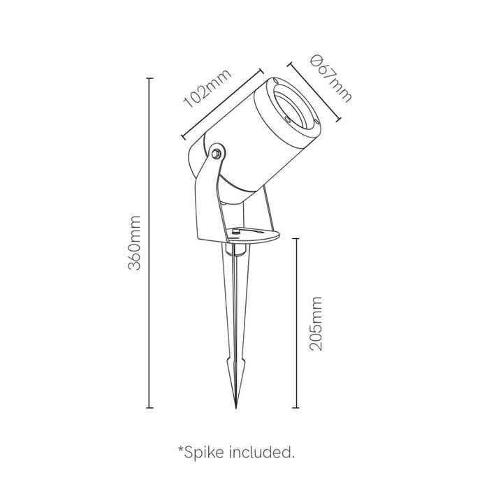 Sair - Faro a led a picchetto rotondo 10W IP65 Bianco 3000K - Luce da giardino per piante o siepe h36cm - Beneito faure