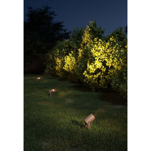 Sair XL - Faro a led a picchetto rotondo 20W IP65 Corten 2200K - Luce da giardino per piante o siepe h38cm - Beneito faure
