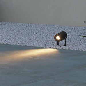 Sair - Faro a led a picchetto rotondo 10W IP65 Nero 3000K - Luce da giardino per piante o siepe h36cm - Beneito faure