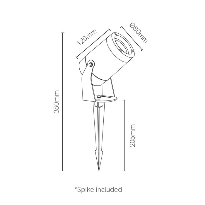 Sair XL - Faro a led a picchetto rotondo 20W IP65 Corten 3000K - Luce da giardino per piante o siepe h38cm - Beneito faure