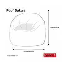 Sakwa Pouf Poltrona a Sacco in Velluto Velvet a coste