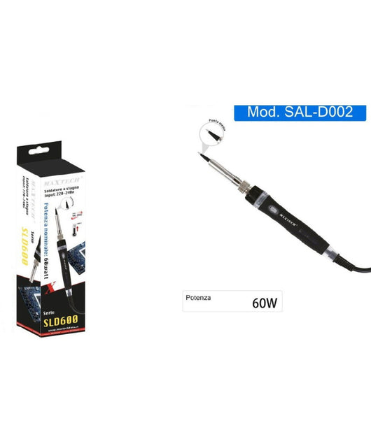 Saldatore Stagno Elettrico 60w A Punta Saldatori Portatili 220v Maxtech Sal-d002         