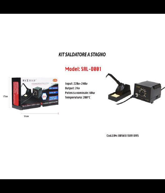 Saldatore Stazione Saldante Stagno 60w 220v Regolazione Manuale Maxtech Sal-d001         