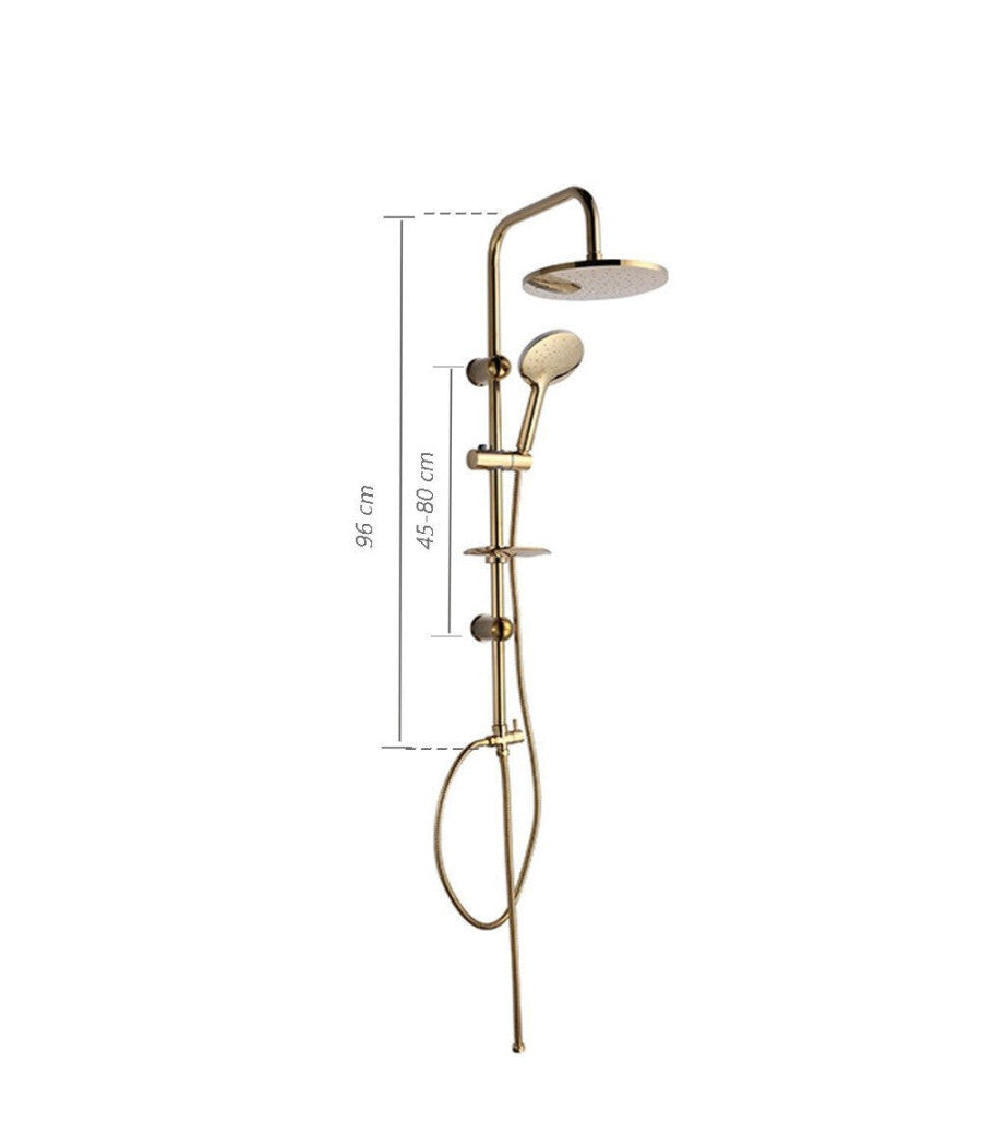 Saliscendi Bagno Colonna Doccia Miscelatore Oro Soffione Rotondo Doccetta 87306         