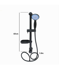 Saliscendi Colonna Doccia Nero Soffione Multigetto Mensola Porta Sapone Bagno 87494         