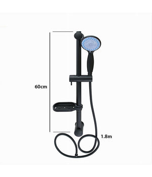 Saliscendi Colonna Doccia Nero Soffione Multigetto Mensola Porta Sapone Bagno 87494         