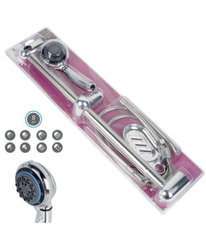 Saliscendi Con Soffione Doccia 8 Funzioni Getti Asta 60 Cm Cromato Bagno Vasca         