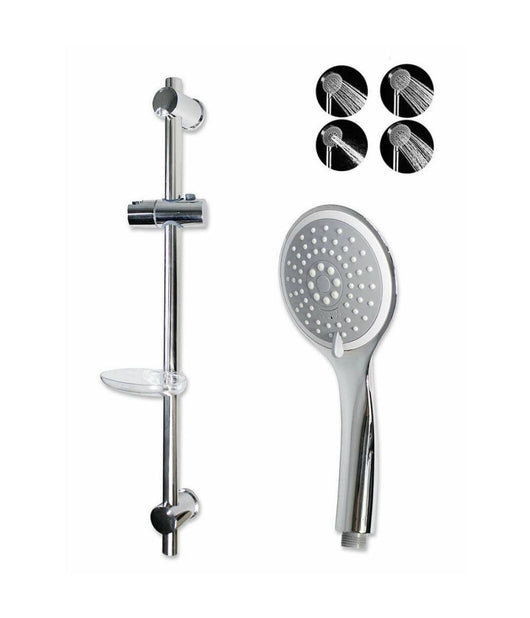 Saliscendi Con Soffione Multigetto Regolabile Portasapone 70cm Attacco 1/2 69138         