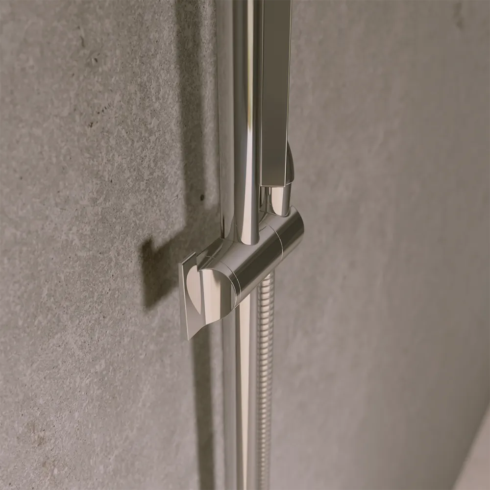 Saliscendi cromato con miscelatore esterno con doccino e flessibile 150cm | Baltea