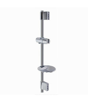 Saliscendi Cromato Per Soffione Doccia Con Porta Sapone Bagno Moderno 60cm 79361         