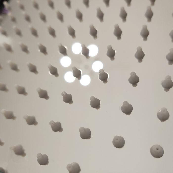 Saliscendi con soffione 20x20 e doccetta in ottone cromato | duge