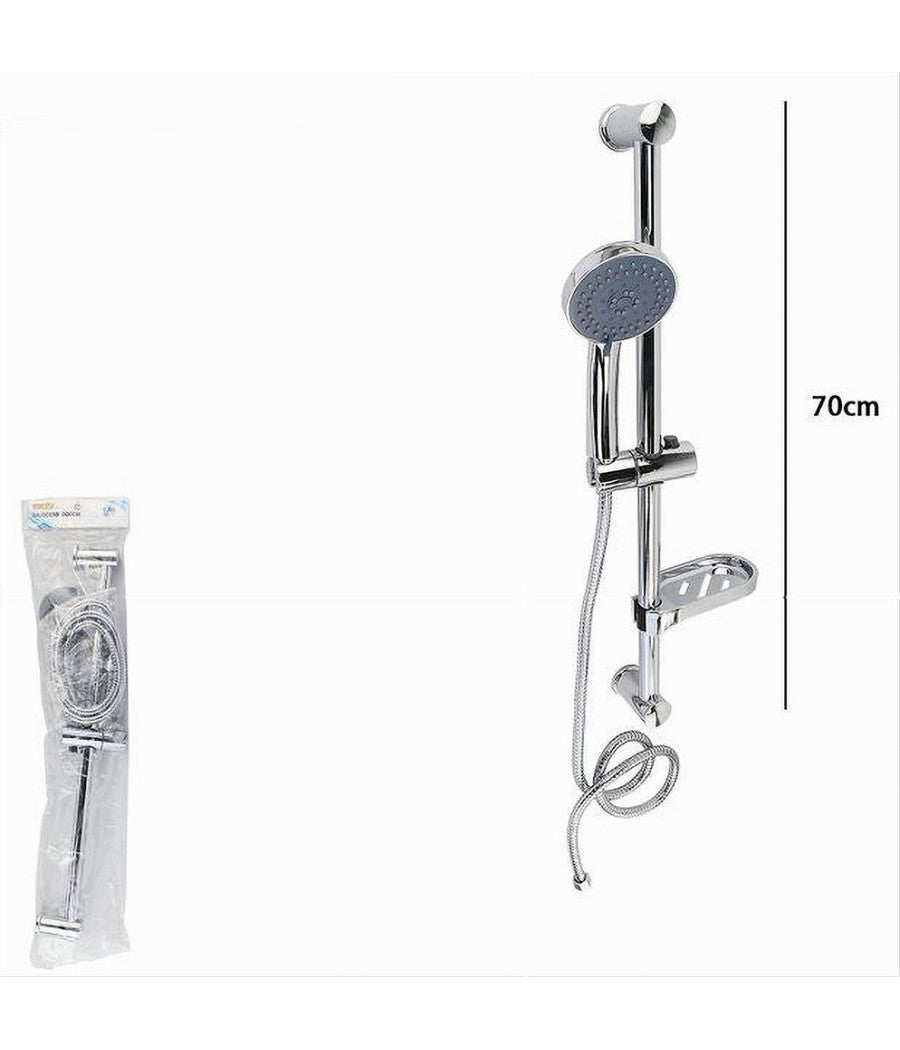 Saliscendi Doccia Bagno Asta Colonna 70 Cm Portasapone Doccetta Multigetto 79821         