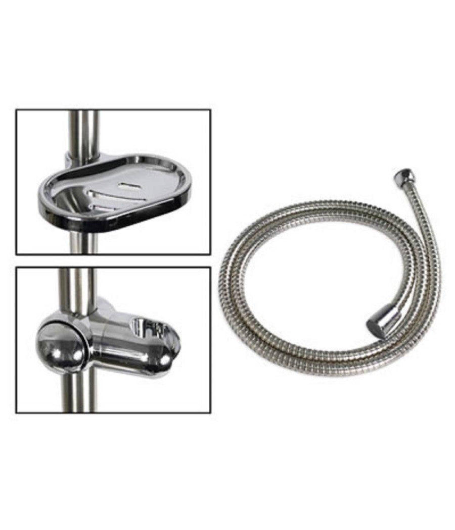 Saliscendi Doccia Bagno Soffione Doccetta Multigetto Tubo Con Portasapone 69131         