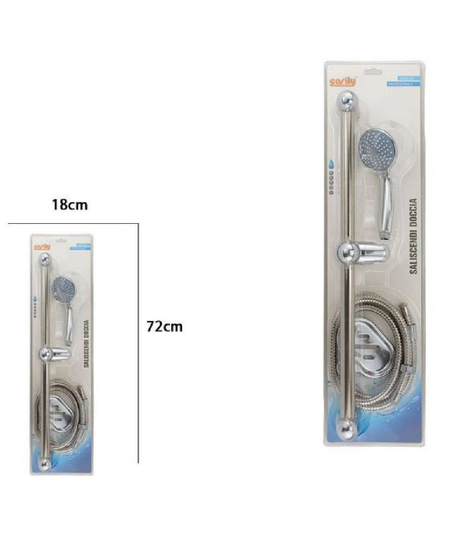 Saliscendi Doccia Bagno Soffione Doccetta Multigetto Tubo Con Portasapone 69131         