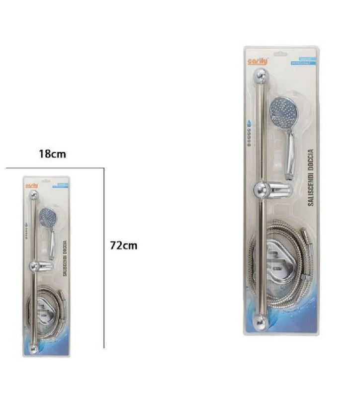 Saliscendi Doccia Bagno Soffione Doccetta Multigetto Tubo Con Portasapone 69131         