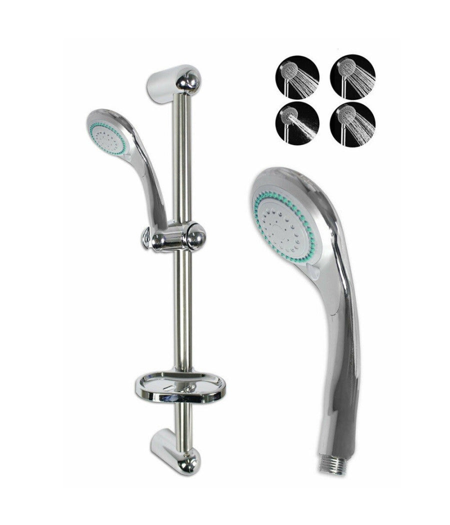 Saliscendi Doccia Con Soffione Doccetta Multigetto Asta Con Portasapone 69132         