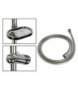 Saliscendi Doccia Con Soffione Doccetta Multigetto Asta Con Portasapone 69132         