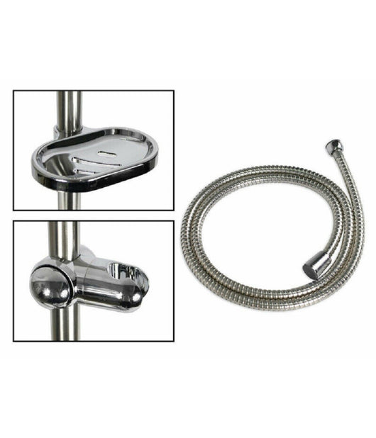 Saliscendi Doccia Con Soffione Doccetta Multigetto Asta Con Portasapone 69132         