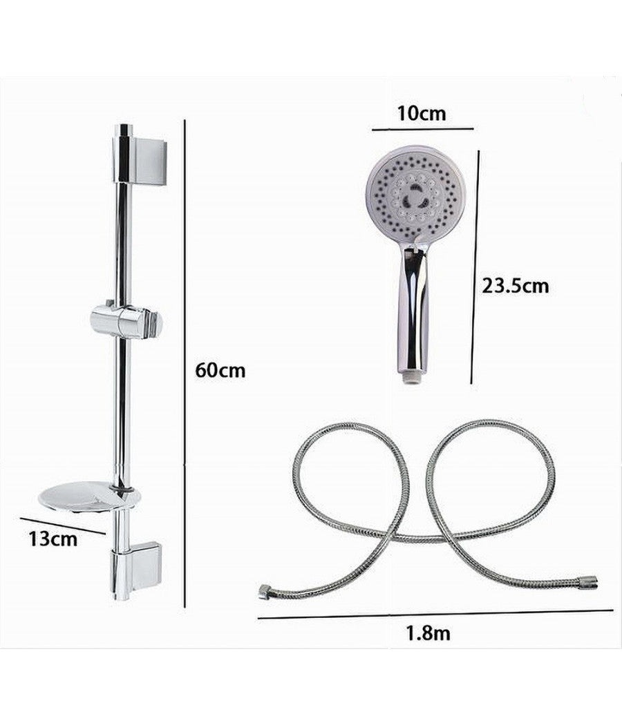 Saliscendi Doccia Cromato Doccetta Multigetto Mensola Portasapone Bagno Tubo 79390         