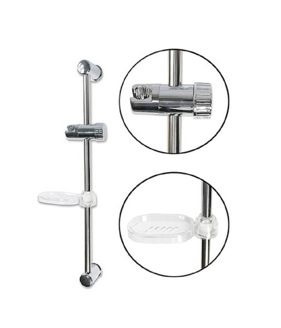 Saliscendi Per Soffione Doccia Altezza Regolabile Con Portasapone 60 Cm 69155         