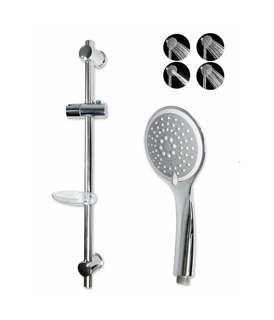 Saliscendi Soffione 10cm Multigetto Regolabile Portasapone 70cm Flessibile 69137         