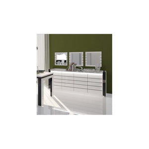 Sala da pranzo LINA buffet + vetrina + tavolo 160 cm + 3 specchi