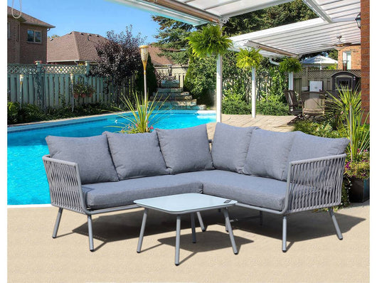 Salotto da Giardino  in corda intrecciata "Zanzibar"