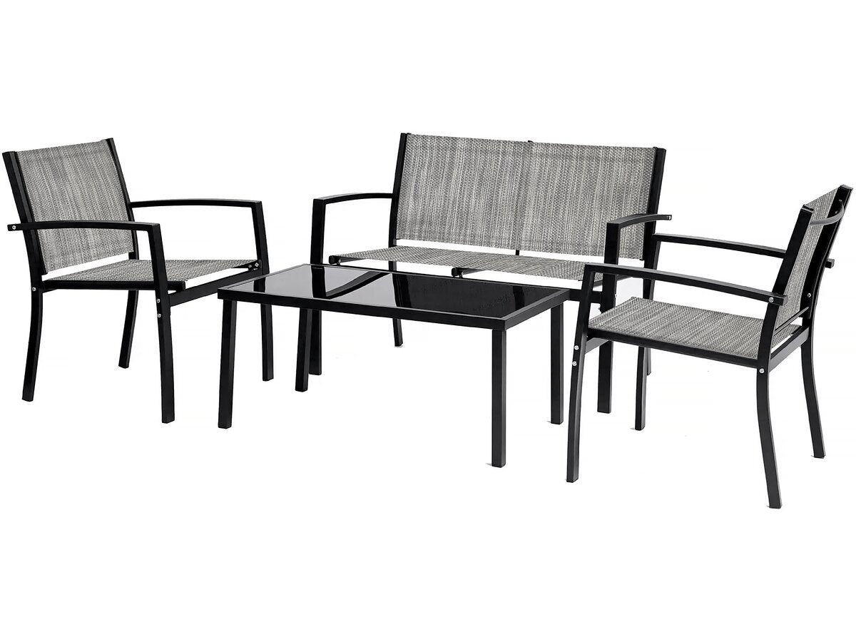 Salotto da giardino basso "Lino" - 4 posti - Grigio