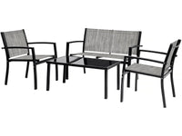 Salotto da giardino basso "Lino" - 4 posti - Grigio