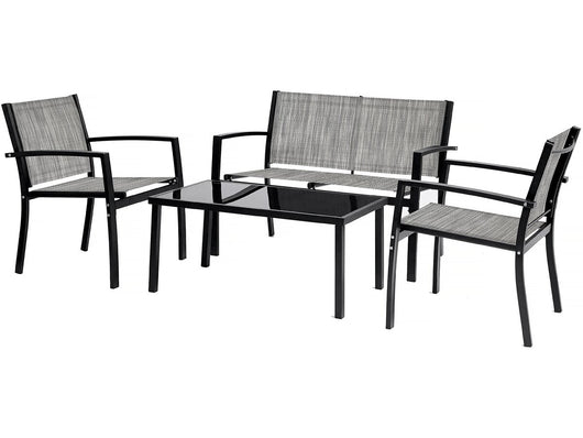 Salotto da giardino basso "Lino" - 4 posti - Grigio