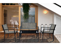 Salotto da giardino basso "Lino" - 4 posti - Grigio