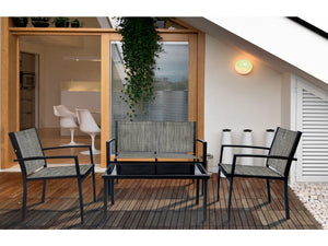 Salotto da giardino basso "Lino" - 4 posti - Grigio