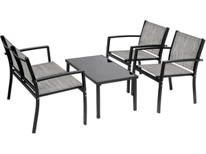 Salotto da giardino basso "Lino" - 4 posti - Grigio