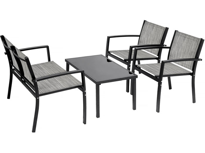 Salotto da giardino basso "Lino" - 4 posti - Grigio