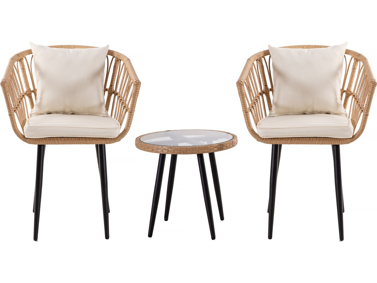 Mobile da giardino in rattan "Vela" - 2 posti - Marrone