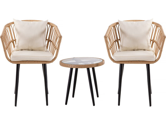 Mobile da giardino in rattan "Vela" - 2 posti - Marrone