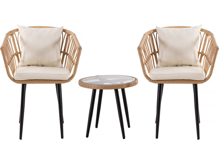 Mobile da giardino in rattan "Vela" - 2 posti - Marrone