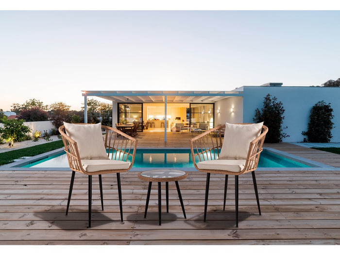 Mobile da giardino in rattan "Vela" - 2 posti - Marrone