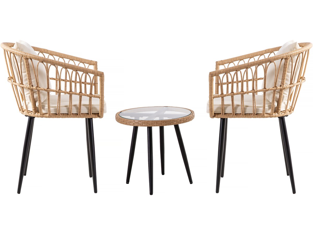 Mobile da giardino in rattan "Vela" - 2 posti - Marrone