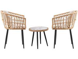 Mobile da giardino in rattan "Vela" - 2 posti - Marrone