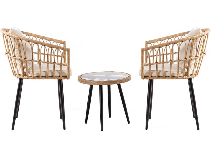 Mobile da giardino in rattan "Vela" - 2 posti - Marrone