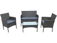 Set di mobili da giardino bassi in resina Toronto 4 posti - Grigio scuro