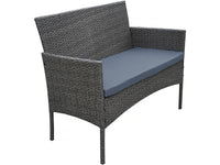 Set di mobili da giardino bassi in resina Toronto 4 posti - Grigio scuro
