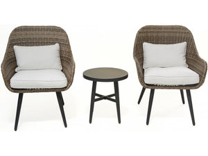 Set di mobili da giardino in resina intrecciata Amber a 2 posti - Marrone