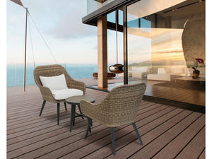 Set di mobili da giardino in resina intrecciata Amber a 2 posti - Marrone