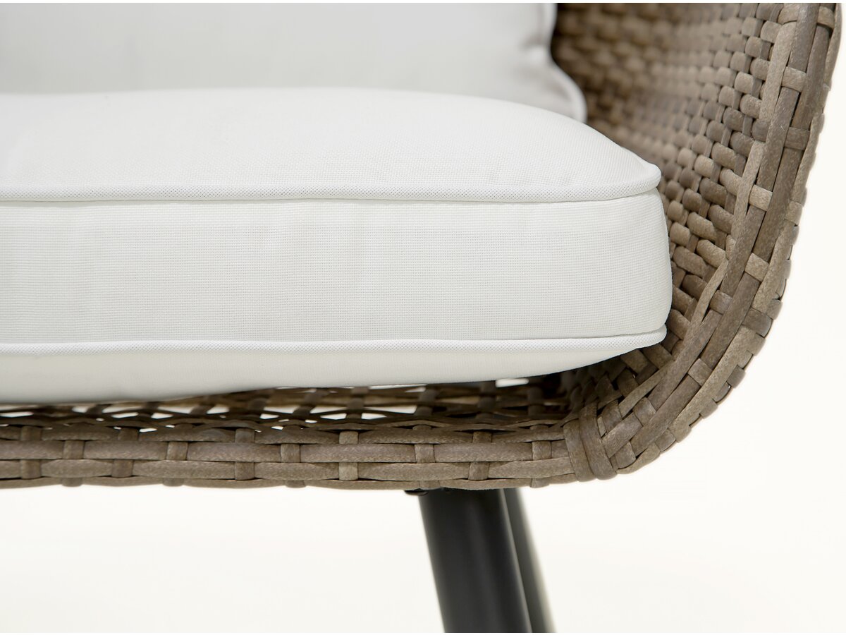 Set di mobili da giardino in resina intrecciata Amber a 2 posti - Marrone