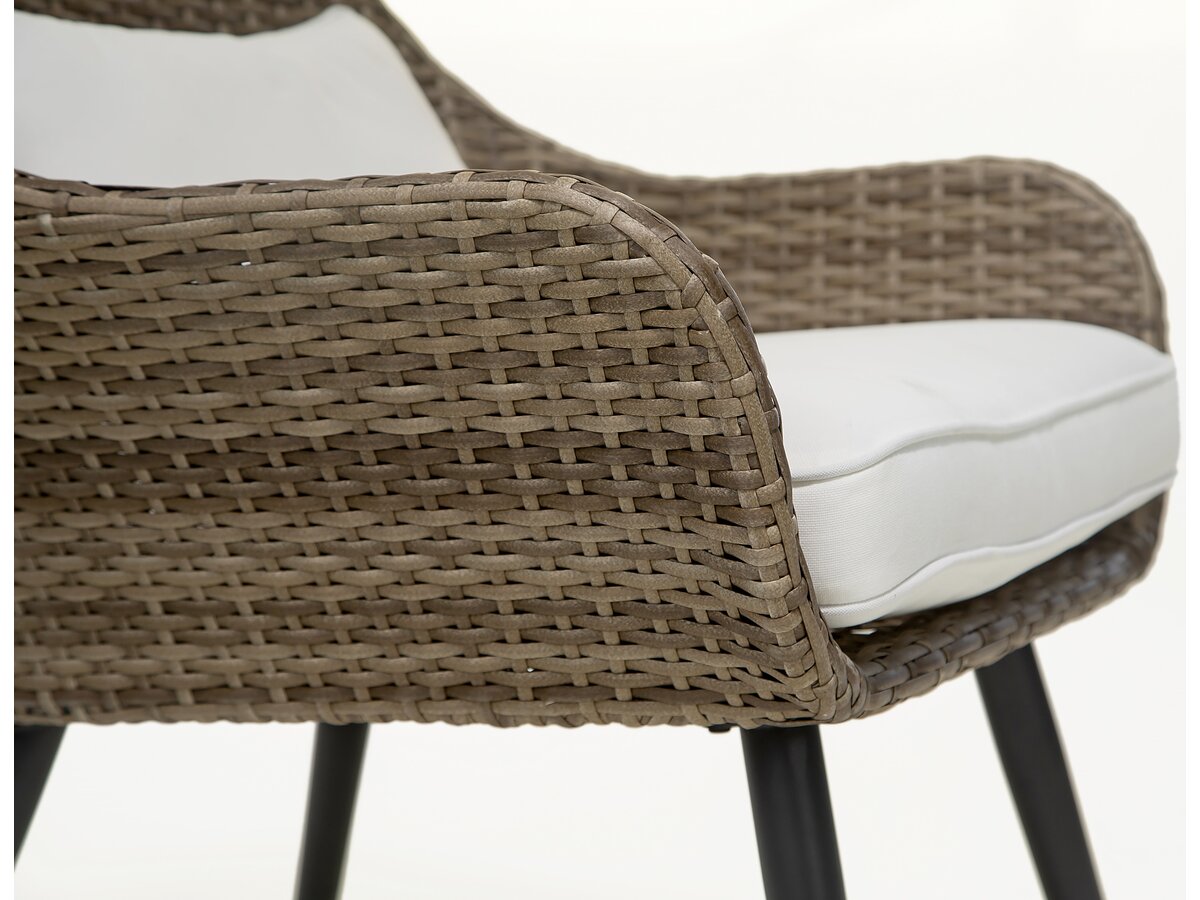 Set di mobili da giardino in resina intrecciata Amber a 2 posti - Marrone