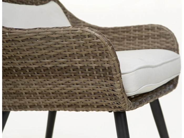 Set di mobili da giardino in resina intrecciata Amber a 2 posti - Marrone