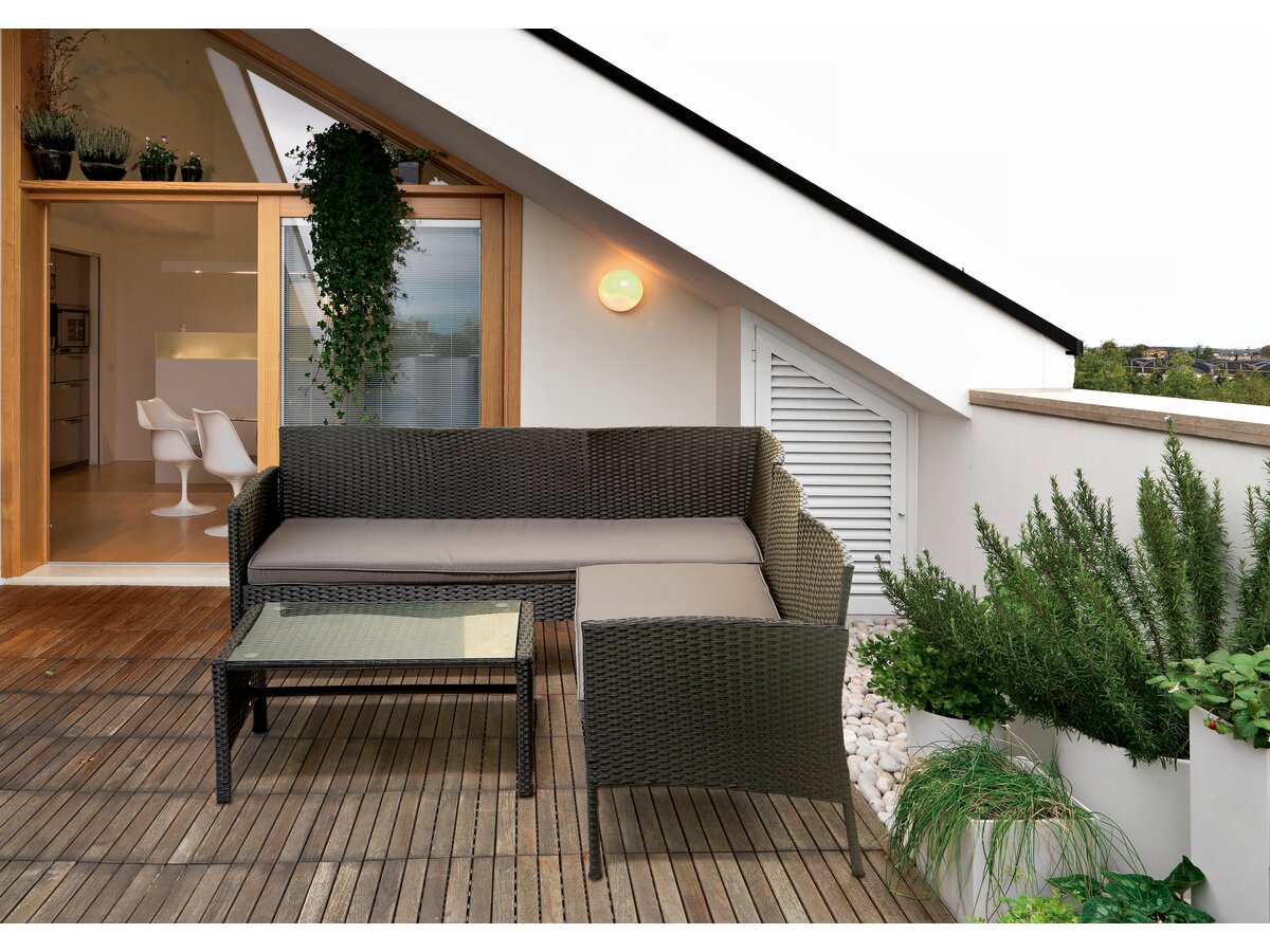 Mobile da giardino in resina intrecciata "Louisa" - 5 posti - Marrone